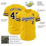 Personalized Baseball Jersey in Yellow, Navy, and White - Authentic Design Personalized Yellow Navy-White Authentic Baseball
