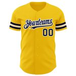Personalized Baseball Jersey in Yellow, Navy, and White - Authentic Design Personalized Yellow Navy-White Authentic Baseball