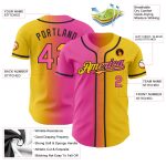 Custom Name and Number Baseball Jersey - Personalized Gradient Yellow Pink and Black Fashion Team Jersey Personalized Yellow