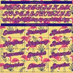 Custom Name Number Tropical Hawaii Flamingo Performance T-Shirt - Personalized 3D Yellow Pink Dark Purple Design Personalized