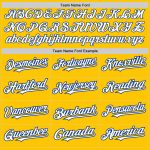 Custom Yellow Pinstripe Baseball Jersey with Name and Number - White-Royal Authentic Fade Fashion Personalized Yellow Pinstripe