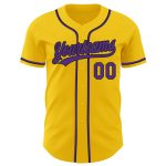 Custom Name and Number Baseball Jersey - Personalized Authentic Yellow Purple-Black Team Jersey Personalized Yellow Purple-Black