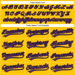 Custom Name and Number Baseball Jersey - Personalized Authentic Yellow Purple-Black Team Jersey Personalized Yellow Purple-Black