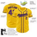 Custom Name and Number Baseball Jersey - Personalized Authentic Yellow Purple-Black Team Jersey Personalized Yellow Purple-Black