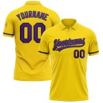 Custom Name Number Vapor Golf Polo Shirt Yellow Purple-Black Performance Team Apparel Personalized Yellow Purple-Black Performance