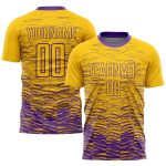 Custom Name Number Sublimation Soccer Jersey - Personalized Yellow Purple Team Uniform Personalized Yellow Purple Sublimation