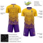 Custom Name Number Sublimation Soccer Jersey - Personalized Yellow Purple Team Uniform Personalized Yellow Purple Sublimation
