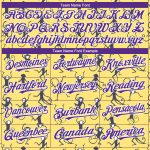 Custom Name and Number Monkey Baseball Jersey - Personalized 3D Yellow Purple-White Design Personalized Yellow Purple-White