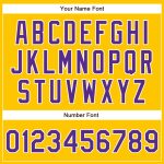 Custom Authentic Baseball Jersey with Personalized Name and Number - Yellow Purple-White Team Colors Personalized Yellow