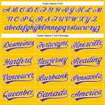 Custom Authentic Baseball Jersey with Personalized Name and Number - Yellow Purple-White Team Colors Personalized Yellow