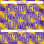 Custom Sublimation Soccer Jersey with Personalized Name & Number, Yellow Purple-White Lines Design Personalized Yellow Purple-White
