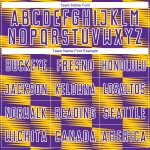 Custom Sublimation Soccer Jersey with Personalized Name & Number, Yellow Purple-White Lines Design Personalized Yellow Purple-White