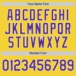 Personalized Team Golf Polo Shirt with Custom Name and Number in Yellow Purple-White Performance Vapor Design Personalized