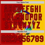 Custom Name and Number Music Festival Baseball Jersey with 3D Yellow Red-Black Watercolor Headphone and Musical Notes Design