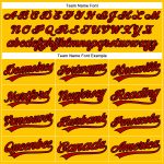 Custom Authentic Baseball Jersey with Personalized Name and Number in Yellow, Red, and Black Personalized Yellow Red-Black
