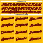 Custom Team Performance T-Shirt with Name and Number in Yellow and Red-Black Design Personalized Yellow Red-Black Performance