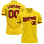 Custom Name and Number Vapor Golf Polo Shirt - Personalized Yellow Red-Black Performance Team Apparel Personalized Yellow