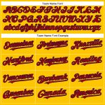 Personalized Authentic Baseball Jersey in Yellow Red-Navy Colors Personalized Yellow Red-Navy Authentic Baseball Jersey