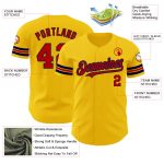 Personalized Authentic Baseball Jersey in Yellow Red-Navy Colors Personalized Yellow Red-Navy Authentic Baseball Jersey