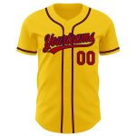 Custom Personalized Baseball Jersey - Yellow Red-Navy with Team Name & Number Personalized Yellow Red-Navy Authentic Baseball