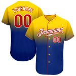 Custom Name and Number Personalized Yellow Red-Royal Baseball Jersey - Authentic Fade Fashion Team Gear Personalized Yellow
