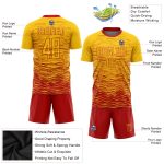 Personalized Soccer Jersey with Custom Name and Number, Yellow and Red Sublimation Team Uniform Personalized Yellow Red Sublimation