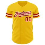 Custom Yellow Red White Baseball Jersey - Authentic Design, Personalized Team Apparel Personalized Yellow Red-White Authentic