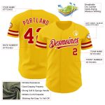 Custom Yellow Red White Baseball Jersey - Authentic Design, Personalized Team Apparel Personalized Yellow Red-White Authentic