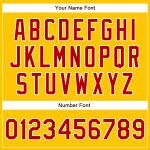 Custom Team Baseball Jersey with Personalized Name and Number - Yellow Red and White Authentic Design Personalized Yellow