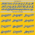 Custom Name Number Baseball Jersey - Personalized Yellow Gray-White Authentic Split Team Fashion Personalized Yellow Royal