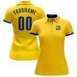 Customized Yellow Golf Polo Shirt with Team Name and Number - Royal Performance Design Personalized Yellow Royal Performance