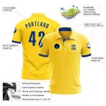 Customized Yellow Golf Polo Shirt with Team Name and Number - Royal Performance Design Personalized Yellow Royal Performance