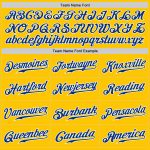 Custom Name and Number Personalized Baseball Jersey - Yellow Royal Pinstripe Authentic Team Jersey Personalized Yellow Royal