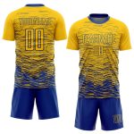Custom Team Soccer Jersey - Personalized Yellow Royal Sublimation Uniform with Name & Number Personalized Yellow Royal Sublimation