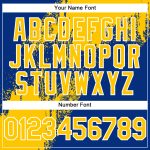 Custom Name Number Softball Jersey Unisex Brush Stroke 3D Pattern Yellow Royal-White Two-Button Design Personalized Yellow