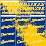 Custom Name and Number Performance T-Shirt with Personalized Yellow Royal-White 3D Abstract Brush Stroke Design Personalized