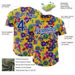 Customizable 3D Pattern Yellow and White Baseball Jersey with Big Flower Design from Northeast China - Authentic Team Jersey