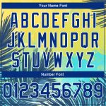Custom Name and Number Tropical Hawaii Leaves 3D Pattern Basketball Jersey - Personalized Yellow Royal-White Team Jersey