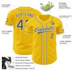 Custom Team Baseball Jersey - Personalized Yellow Gray White Authentic with Name and Number Personalized Yellow Steel Gray-White