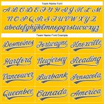Custom Team Baseball Jersey - Personalized Yellow Gray White Authentic with Name and Number Personalized Yellow Steel Gray-White