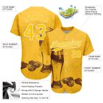 Custom Name Number Baseball Jersey 3D Pattern Design Yellow White Authentic for Beer Festival Personalized Yellow White 3D