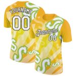 Custom Dollar Sign Money Theme T-Shirt with Personalized Name and Number in Yellow and Black 3D Pattern Design Personalized