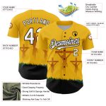 Personalized Jesus Christ Religion Cross Baseball Jersey - Yellow White-Black 3D Pattern Good Friday Personalized Yellow