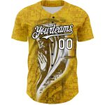 Personalized Jesus Christ Baseball Jersey with Custom Name & Number, 3D Pattern Design in Yellow White-Black - Team Apparel