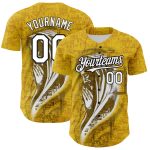 Personalized Jesus Christ Baseball Jersey with Custom Name & Number, 3D Pattern Design in Yellow White-Black - Team Apparel