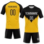 Custom Name & Number Sublimation Volleyball Jersey - Personalized Yellow Black & White Uniform Team Apparel Personalized