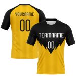 Custom Name & Number Sublimation Volleyball Jersey - Personalized Yellow Black & White Uniform Team Apparel Personalized