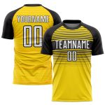 Custom Personalized Soccer Jersey with Name and Number - Yellow White Black Sublimation Team Uniform Personalized Yellow