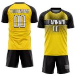 Custom Personalized Soccer Jersey with Name and Number - Yellow White Black Sublimation Team Uniform Personalized Yellow