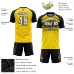 Custom Personalized Soccer Jersey with Name and Number - Yellow White Black Sublimation Team Uniform Personalized Yellow